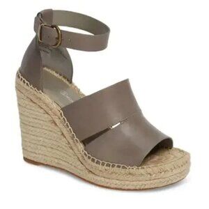 Treasure & Bond | Sannibel Platform Wedge Espadrille Style Sandal in Gray | 7